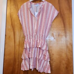 🆕️NWT Taylor Tillman Women's Linen Cotton Melody Dress w Smocked Waist, Size S